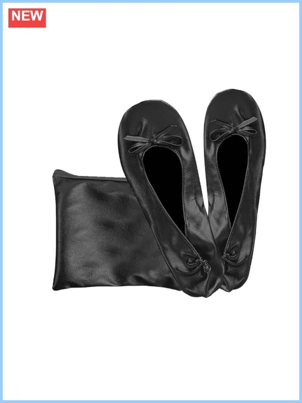 Foldable Ballet Flats for Women Portable Travel Wedding Dance Shoes with Pouch
